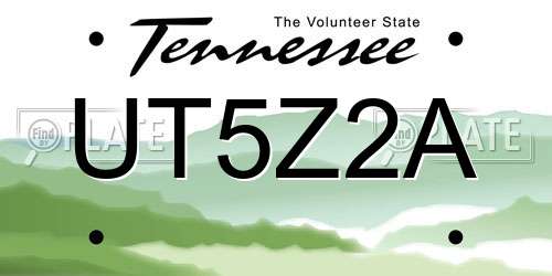 UT5Z2A Tennessee License Plate
