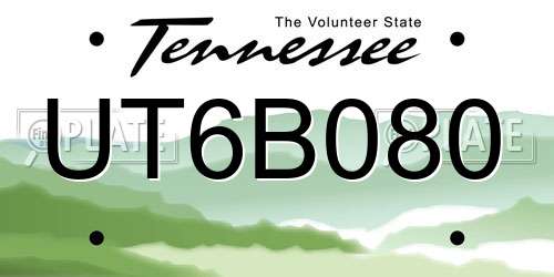 UT6B080 Tennessee License Plate