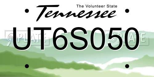 UT6S050 Tennessee License Plate