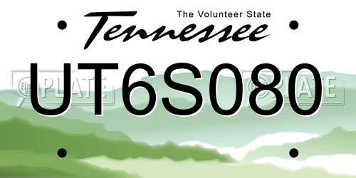 UT6S080 Tennessee License Plate