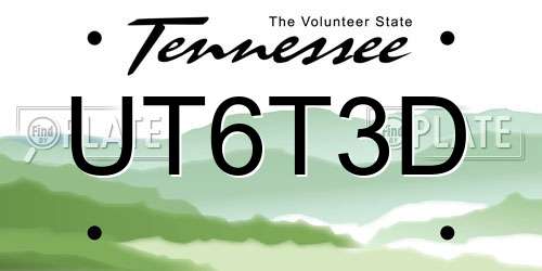 UT6T3D Tennessee License Plate