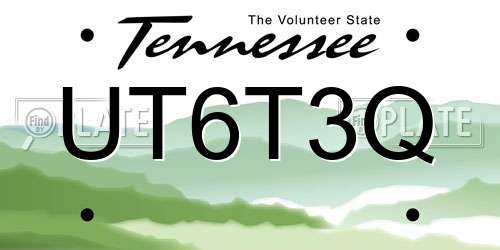 UT6T3Q Tennessee License Plate