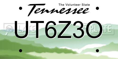 UT6Z3O Tennessee License Plate