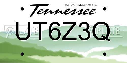 UT6Z3Q Tennessee License Plate