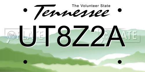 UT8Z2A Tennessee License Plate
