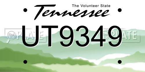 UT9349 Tennessee License Plate
