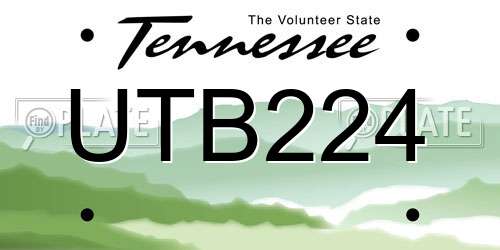 UTB224 Tennessee License Plate