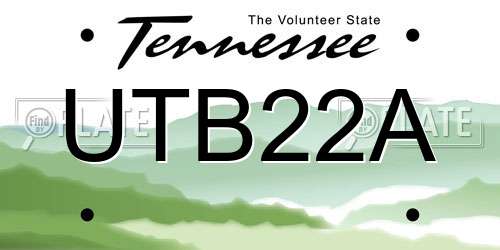 UTB22A Tennessee License Plate