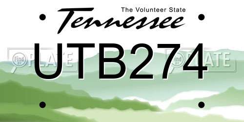 UTB274 Tennessee License Plate