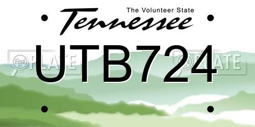 UTB724 Tennessee License Plate