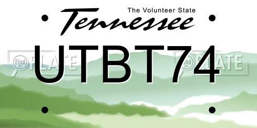 UTBT74 Tennessee License Plate