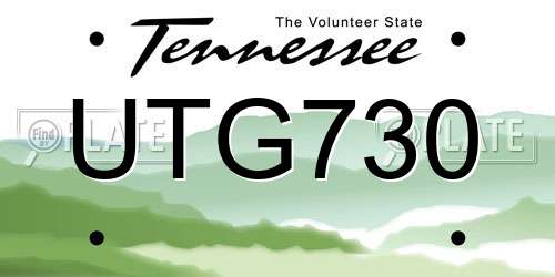 UTG730 Tennessee License Plate