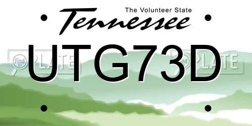 UTG73D Tennessee License Plate