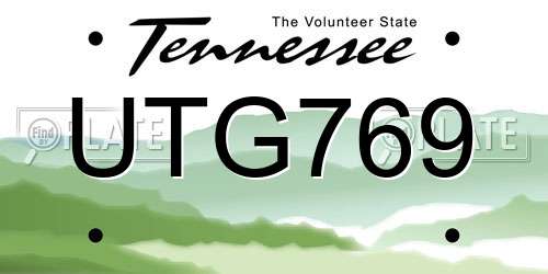 UTG769 Tennessee License Plate