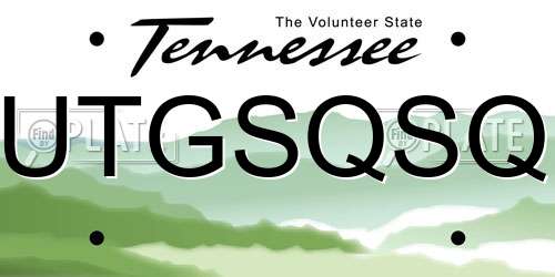 UTGSQSQ Tennessee License Plate