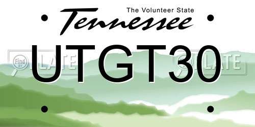 UTGT30 Tennessee License Plate
