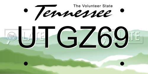 UTGZ69 Tennessee License Plate
