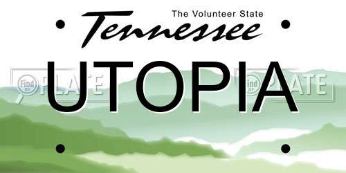 UTOPIA Tennessee License Plate