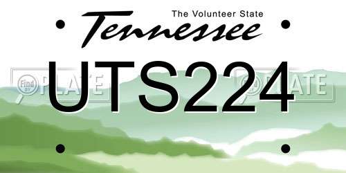 UTS224 Tennessee License Plate