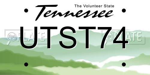 UTST74 Tennessee License Plate