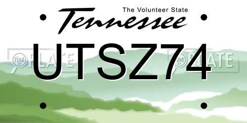 UTSZ74 Tennessee License Plate
