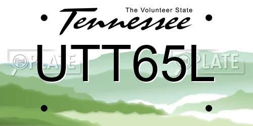 UTT65L Tennessee License Plate