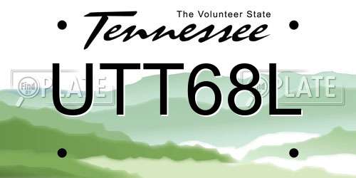 UTT68L Tennessee License Plate