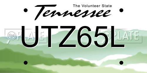 UTZ65L Tennessee License Plate