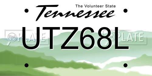 UTZ68L Tennessee License Plate