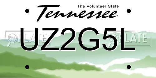 UZ2G5L Tennessee License Plate