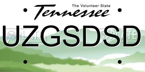 UZGSDSD Tennessee License Plate
