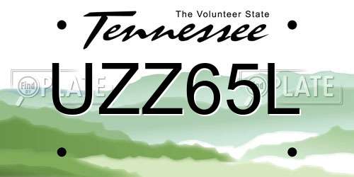 UZZ65L Tennessee License Plate