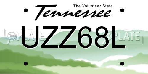UZZ68L Tennessee License Plate