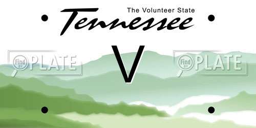 V Tennessee License Plate