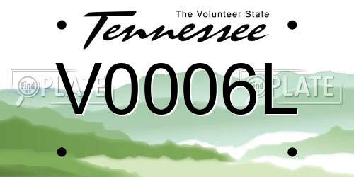 V0006L Tennessee License Plate