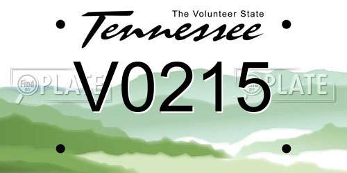 V0215 Tennessee License Plate