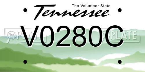 V0280C Tennessee License Plate