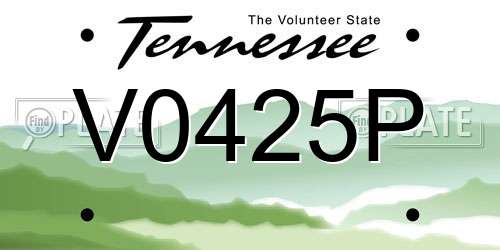 V0425P Tennessee License Plate