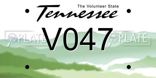 V047 Tennessee License Plate