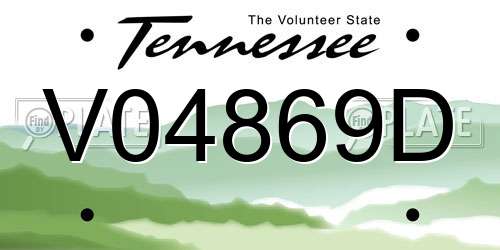 V04869D Tennessee License Plate