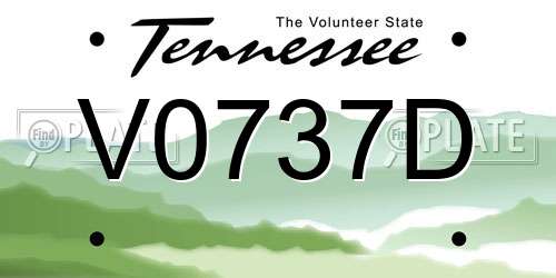 V0737D Tennessee License Plate