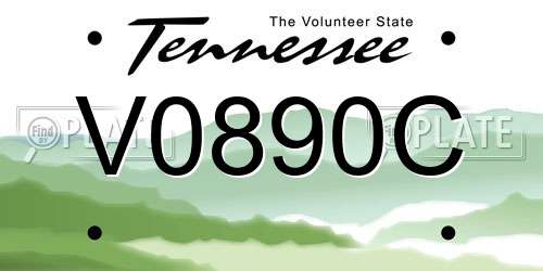 V0890C Tennessee License Plate