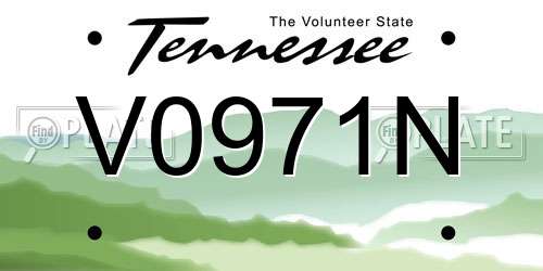V0971N Tennessee License Plate