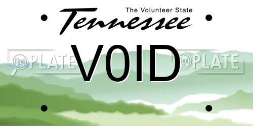 V0ID Tennessee License Plate
