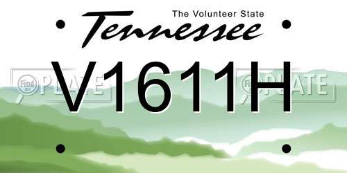 V1611H Tennessee License Plate