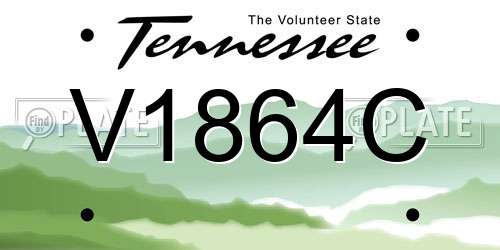 V1864C Tennessee License Plate
