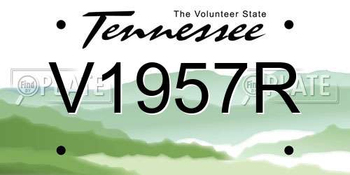 V1957R Tennessee License Plate