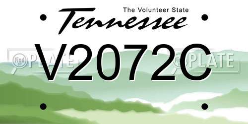 V2072C Tennessee License Plate