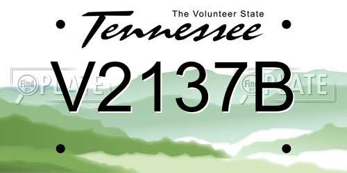 V2137B Tennessee License Plate