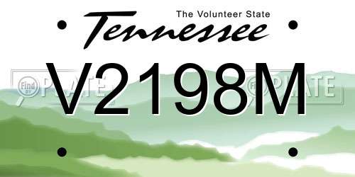 V2198M Tennessee License Plate